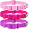 azuza 3 Pack Dog Collars, Comfortable Adjustable Nylon Collars for Small Dogs, XS (8-12inch), Pink, Hot Pink, Purple