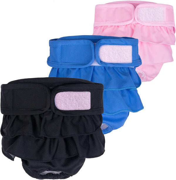 Washable Female Dog Diapers, Puppy Diapers for Dog Period Reusable Doggie Diapers,