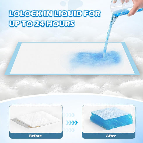 150 Pack 23" 23" 6-Layer Bulubaky Puppy Pads x | Super Absorbent & Leak-Proof Puppy Pee Pads | Rapid Dry Disposable