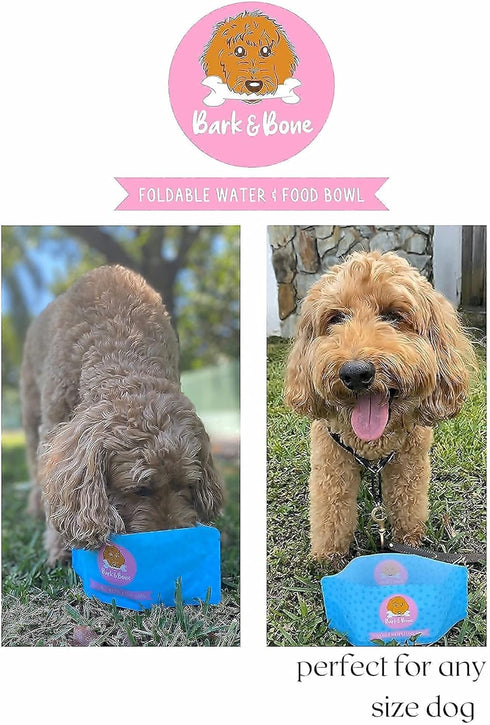 Bark & Bone Collapsible Travel Dog Bowls (4 Pack) – Portable, Resealable, Foldable Food & Water Bowls – BPA-Free,