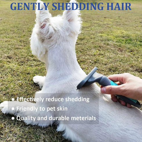 Dog Brush for Shedding Short Haired Dogs, Undercoat Deshedding Tool Set, Includes Brush and Double-Sided Silicone Glove