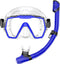 Snorkel Set for Adults, Anti-Leak and Anti-Fog Tempered Glass Lens Swim Mask with Dry Top Snorkel Kit