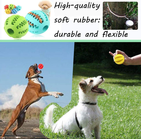 Sunglow Dog Toy Ball 2 Pack - Nontoxic Bite Resistant Teething Toys for Small/Medium/Large Dogs and Puppies