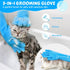 Pecute Heat Resistant Pet Grooming Gloves - Silicone Bathing Gloves with High-Density Teeth for Dogs & Cats (Blue)