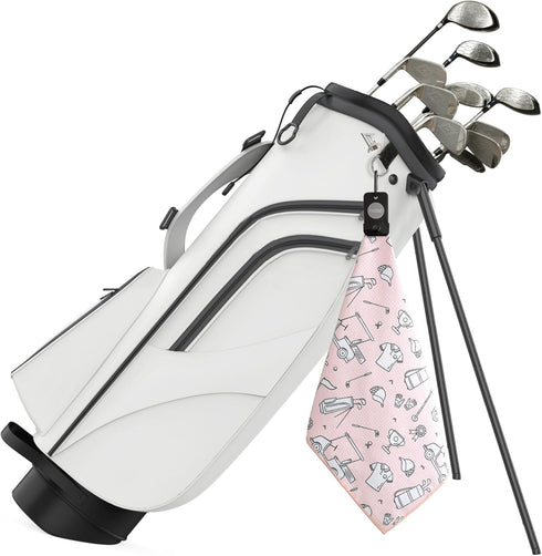 Magnetic Golf Towel with Clip for Men & Women - Fun Doodle Sketch Pattern Waffle Weave Microfiber Golf Towel