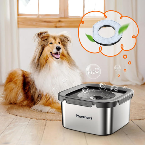 6 Packs Replacement Filters for Pawtners 4.5L No-Spill Dog Water Bowls, Activated Carbon Material for Pet Dogs