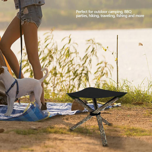 (3) Mini Folding Camping Stool Cloth, Portable Foldable Canvas Tripod Stool Cloth Lightweight Durable Camp Chair Tripod