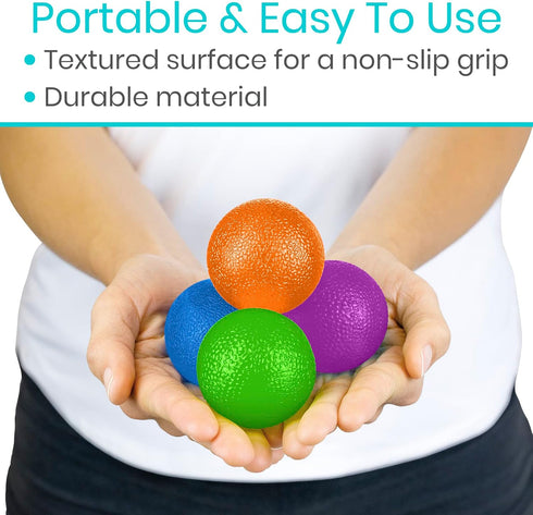 Vive Squeeze Balls for Hand Therapy, Exercise, Arthritis (w/Rehab Video App) - Grip Strengthener Occupational Equipment