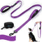 PuppyDoggy 6 ft Dog Leash for Large Medium Dogs, Reflective Stitching, 2 Traffic Padded Handles for Training.