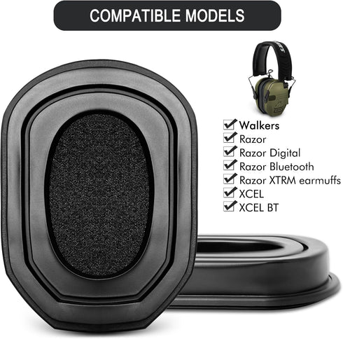 GEVO Gel Ear Pads for Walker's Razor Earmuffs, Comfortable and Soft Replacement Gel Ear Cups with Silicone Material