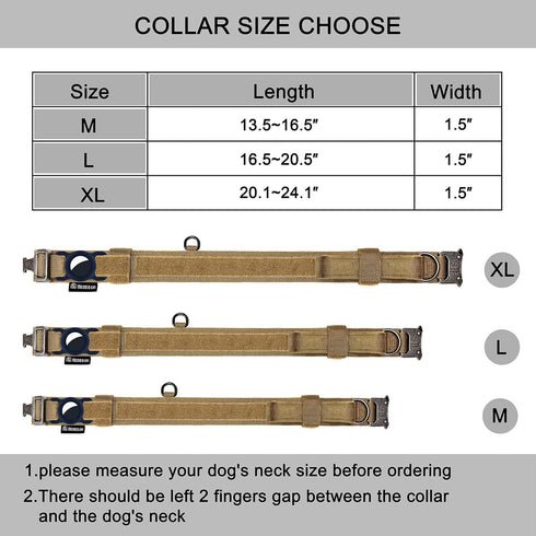 Tactical Dog Collar - Adjustable Military Nylon Collar with Handle and Heavy Duty Metal Buckle for Dogs