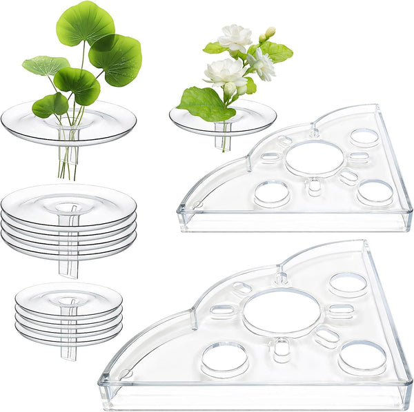 RRUAAZIW 12PCS Creative Floating Floral Arrangement Holder,Floating Flower Display Stand Include 2 Fish
