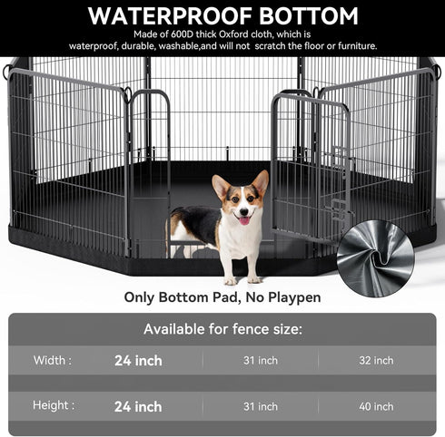 8 24 Inch PJYuCien Dog Playpen Bottom Pad(Only Bottom Pad, No Playpen)- Stabilize the Dog Play Pen, Easy to Clean