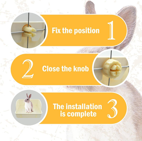 12Pcs Rabbit Litter Box for Cage, Bunny Potty Trainer Corner Guinea Pig Plastic Square Grate Toilet Pet Bedding Litter