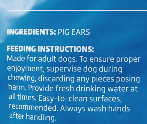 Amazon Brand - Wonder Bound Whole Pig Ears, Single Ingredient, Highly Digestible Dog Treats, 18 count, 12.7 ounce.
