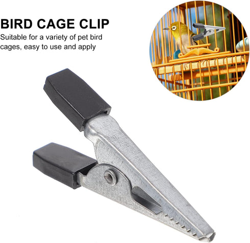 TEHAUX Parakeet Food Cage Metal Hook Clip - Bird Cage Locks, Anti-escape Clips, 20pcs Accessories