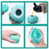 ELEGX Pet Grooming Bath Brush with Soap Dispenser, Soft Silicone Bristle for Long Short Haired Dogs Cats Shower (Blue)