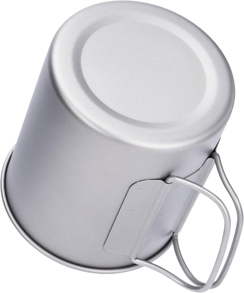 iBasingo 300ml Titanium Mug with Lid, Ultra-light Portable Camping Pot for Hiking & Picnic
