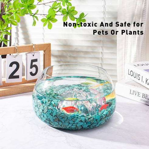 EZEELAI 3 Lb, Tumbled Chips Stones Green Turquoise Crushed Crystal Quartz Polished Natural Aquarium Gravel Rocks