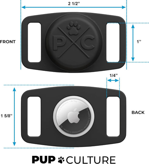 Pup Culture AirTag Dog Collar Holder, Durable and Protective Case for Dog Collar, Track Your Pet
