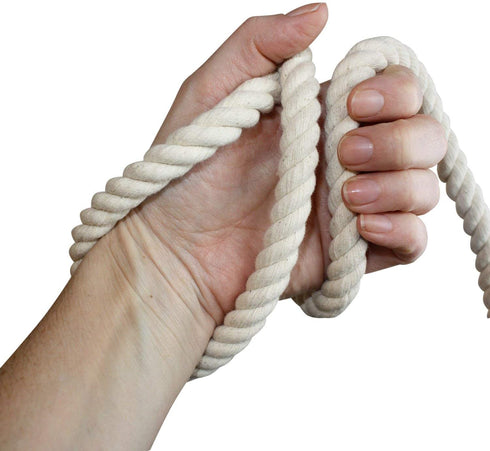 Heavy Duty Rope Dog Leash - 5 ft, Durable Cotton & Comfortable for Medium & Large Dogs - White Wedding Leash