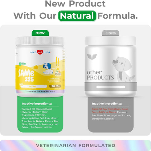 Same for Dogs - S-Adenosyl-L-Methionine, 90 Soft Chews with MCT Oil for Brain Health, Liver Support, Cognitive Function
