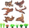 FUNOJOY Assorted Natural Driftwood Decor for Aquarium and Reptile Tank Accessories, 2-10" Wood Branches (Pack of 6)