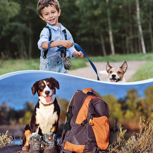 2 PuppyDoggy Dog Poop Bag Holder for Leash Waste Bag Carrier Dog Poop Bag Dispenser for Walking Running Bicycle