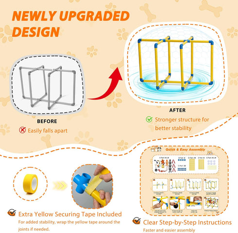 Tengantongda 9 Upgraded Puppy Play Gym with Hanging Toys, Reinforced Frame & Strong Suction CupsRemovable Dog