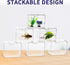 Mini Betta Fish Tank, 0.2 Gallon Stackable Cube Tank with Betta Leaf and Gravels (Pack-1)