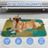 Generic 28" X22" Cooling Blanket for Dogs Cats Ice Silk Cool Dog Mat Palm Leaf Print Extra Large Bed Pads Washable