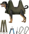 10 in 1 Pet Grooming Hammock Harness with Nail Clippers, Trimmer, Comb, XXL/Under 120lb, Khaki Green
