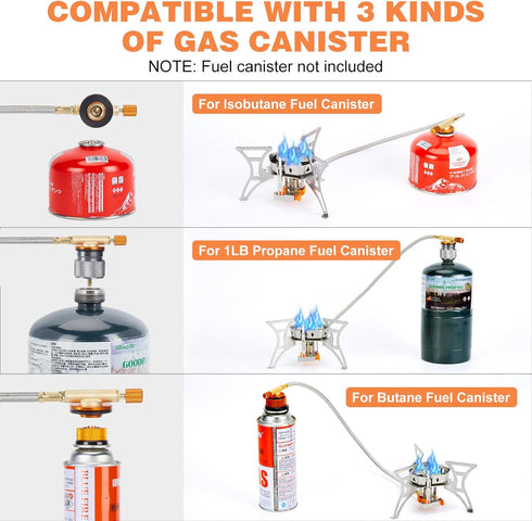 WADEO 5800W Windproof Camping Stove, Portable Gas Stove with Piezo Ignition for Outdoor Backpacking and Hiking