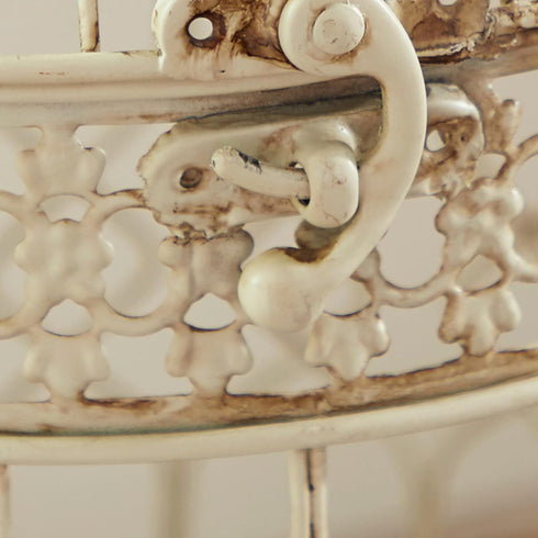 Deco 79 Metal Round Birdcage Set of 2, 22" & 18"H, with Latch Lock Closure and Hanging Hook, Cream
