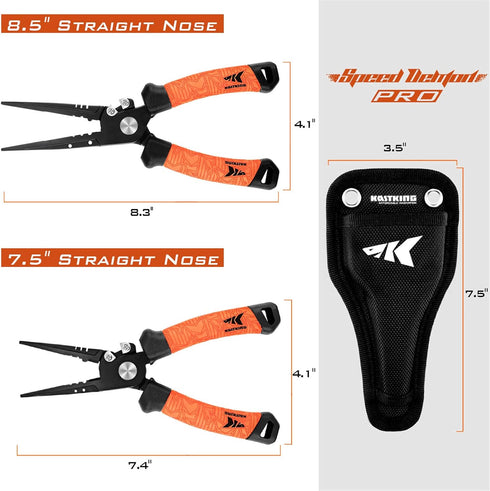 KastKing Speed Demon Pro Fishing Pliers, 420 Stainless Steel, Saltwater Resistant Fishing Tools with Grip Handles