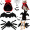 3 Piece Halloween Cat Dog Costume Set - Pet Bat Witch Vampire Cloak, Giant Imitation Spider for Dogs, Cats, Red, S