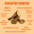 100% 7-8 (3 Pack) PAWW CHEW Natural Dog Bones, Single Ingredient inc Made in USA, Extra Large, Grass-Fed Beef Marrow
