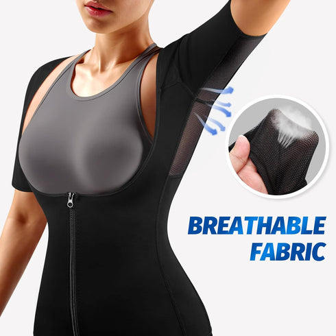 MATKAO Women's Sauna Suit - Weight Loss Sweat Shirt & Waist Trainer Vest