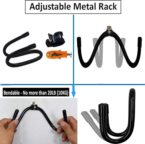 Pmsanzay Bow Wall Storage Display Rack, Hanger Hooks Wall Mount with Rubber Protection, Holds Up to 20 Lbs