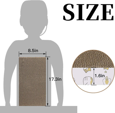 Cat Scratcher 4 PCS, Reversible Scratching Pad, Durable Scraper with Unique Texture Design