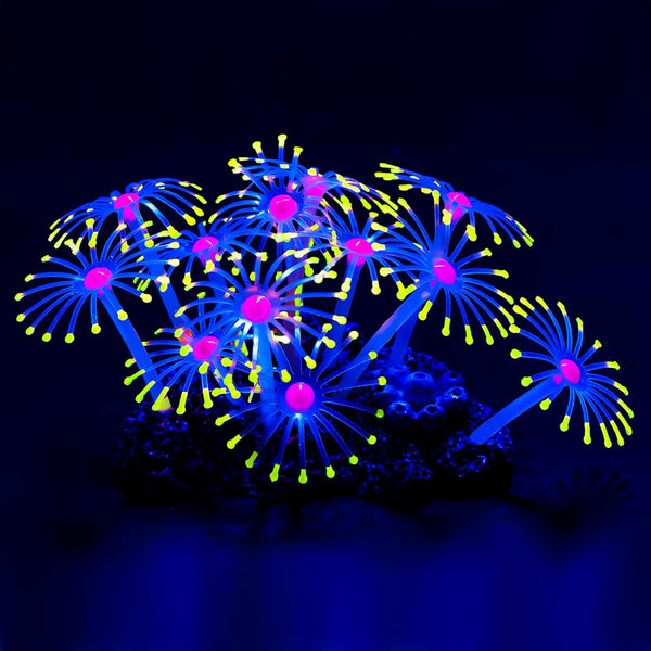 Uniclife Glowing Effect Artificial Coral Plant, Decorative Aquarium Ornament, Yellow