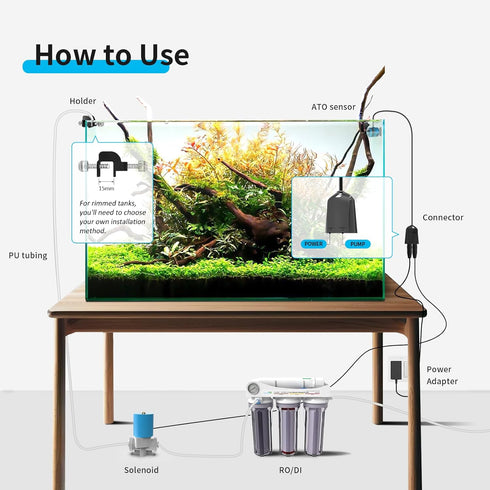 FZONE Auto Top Off with Solenoid for RO/DI System, Nano ATO for Saltwater and Freshwater Aquarium
