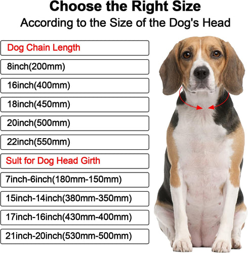 Metal Cuban Diamond Dog Chain, Dog Training Chain with Secure Buckle Pet Collars for Large Medium Dogs