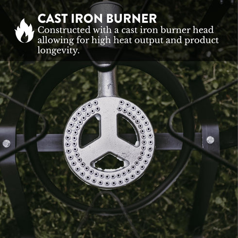 GasOne B-5200K Outdoor Cooker, High Pressure Propane Burner Camp Stove with Steel Braided Hose