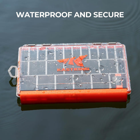 KastKing HyperSeal Waterproof Tackle Box, Waterproof 3600 and 3700 Tackle Trays, Fishing Box Organizer with Removable