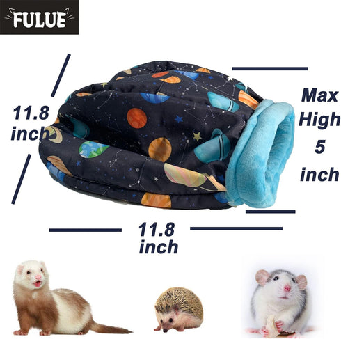 Cute Ferret Cage Accessories Set, Black Galaxy Ferret Rat Bed Stuff Supplies