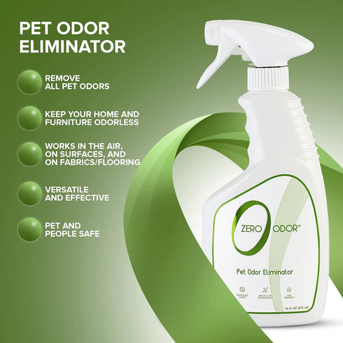Zero Odor Pet Eliminator: Permanently Eliminate Air & Surface Odors, Best for Carpet, Furniture, Beds