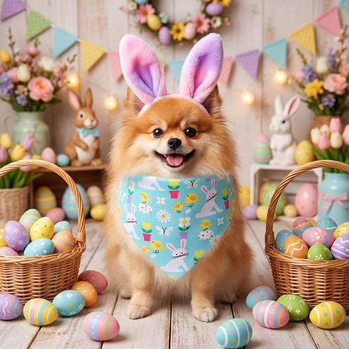120 Youyole Pcs Dog Bandana Bulks Bunny Dog Bandanas Rabbit Egg Pet Scarf Soft Cat Triangle Scarfs Pet Bandana Bibs