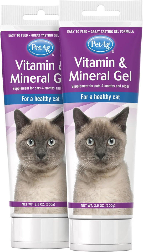 Pet-Ag Vitamin & Mineral Gel Supplement for Cats, 3.5 oz, Daily Vitamins & Minerals for Cats 4 Months and Older