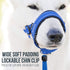 GoodBoy Dog Head Halter with Safety Strap, Padded Headcollar for Small Medium and Large Dogs, Size 4, Blue Nylon